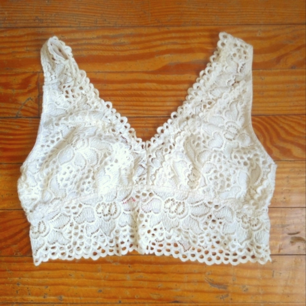 Altar'd State Cream Lace Bralette